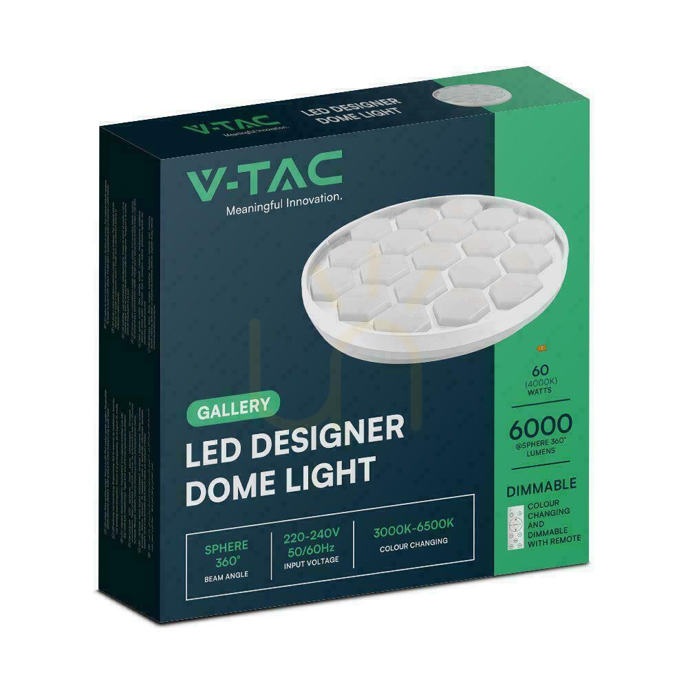 Show Plafond V-TAC 60W BEEHIVE fi.49cm CCT Pilot TIMER VT-8569 3000K-6500K 6000lm Plafond V-TAC 60W BEEHIVE fi.49cm CCT Pilot TIMER VT-8569 3000K-6500K 6000lm