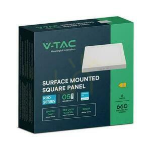 V-TAC 6W LED SAMSUNG CHIP Surface Panel Square 120x120mm VT-60006SQ-S 3000K 660lm small 2