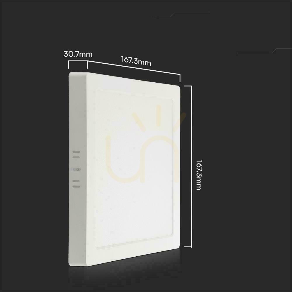 View V-TAC 12W LED SAMSUNG CHIP Surface Panel Square 167x167mm VT-60012SQ-S 4000K 1200lm V-TAC 12W LED SAMSUNG CHIP Surface Panel Square 167x167mm VT-60012SQ-S 4000K 1200lm