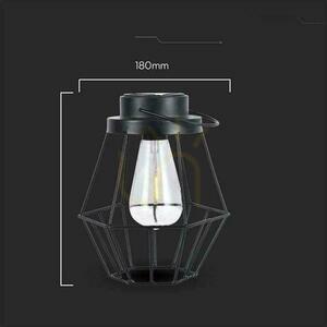 V-TAC LED Portable Solar Lamp IP44 Black 18x21cm VT-7995 2700K 8lm small 4
