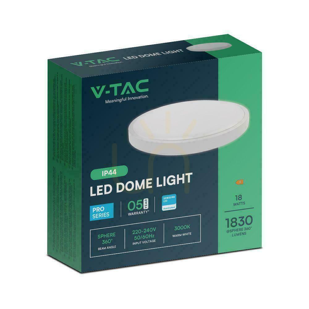 Preview Plafond V-TAC 18W LED SAMSUNG CHIP Round 25cm Surface Mounted IP44 White VT-8618 3000K 1830lm 5 Years Warranty Plafond V-TAC 18W LED SAMSUNG CHIP Round 25cm Surface Mounted IP44 White VT-8618 3000K 1830lm 5 Years Warranty