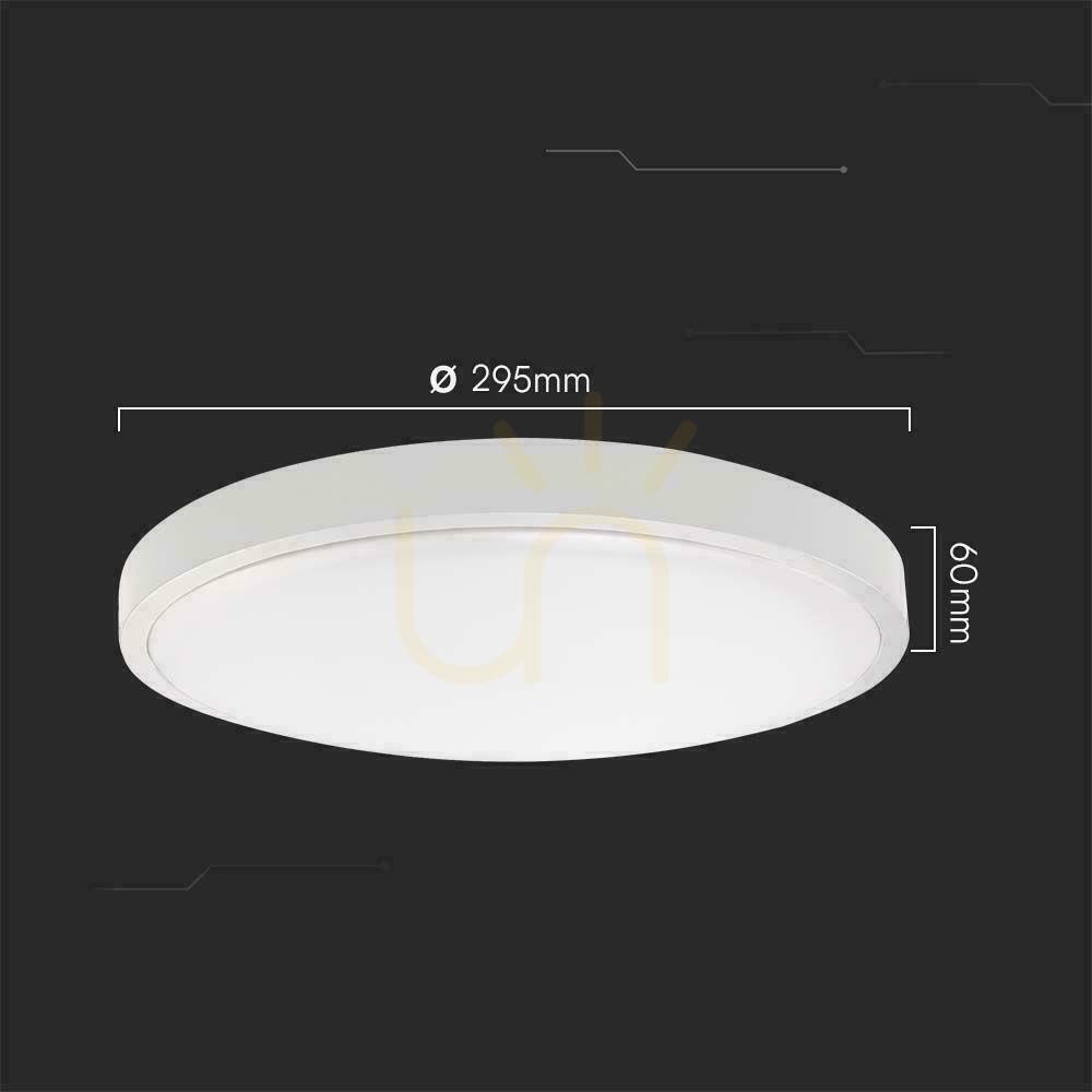 Display V-TAC VT-8624 LED Ceiling Light Round ⌀29 cm 24 W White 3000 K IP44 V-TAC VT-8624 LED Ceiling Light Round ⌀29 cm 24 W White 3000 K IP44