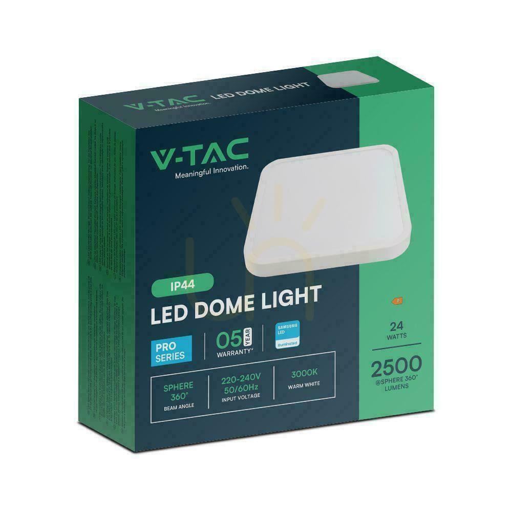 Preview Plafond V-TAC 24W LED SAMSUNG CHIP Square 29x29cm Surface-mounted IP44 White VT-8624 4000K 2500lm 5 Years Warranty Plafond V-TAC 24W LED SAMSUNG CHIP Square 29x29cm Surface-mounted IP44 White VT-8624 4000K 2500lm 5 Years Warranty