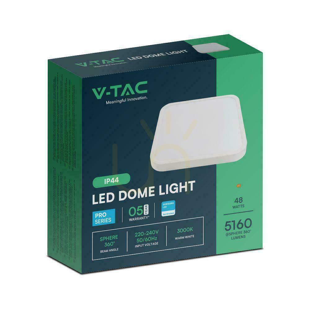 Preview Plafond V-TAC 48W LED SAMSUNG CHIP Square 42x42cm Surface Mounted IP44 White VT-8630 3000K 5160lm 5 Years Warranty Plafond V-TAC 48W LED SAMSUNG CHIP Square 42x42cm Surface Mounted IP44 White VT-8630 3000K 5160lm 5 Years Warranty