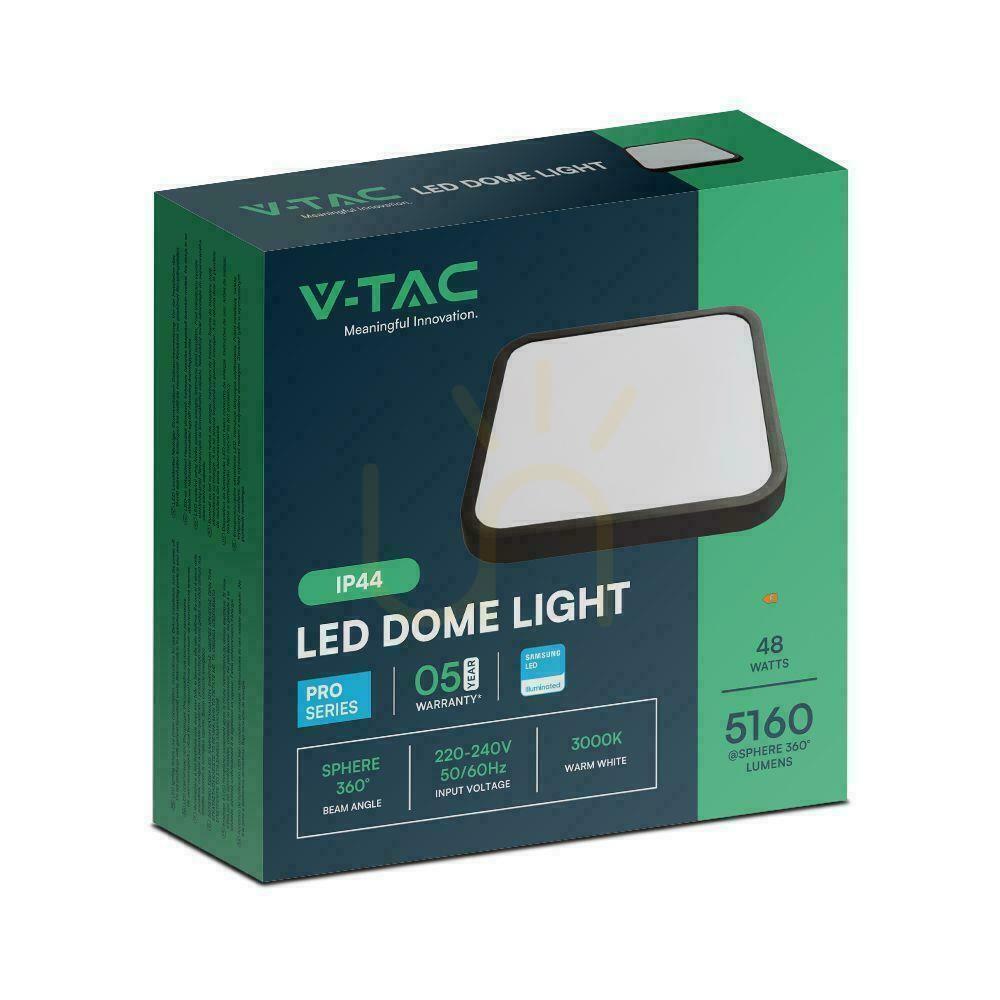 Preview Plafond V-TAC 48W LED SAMSUNG CHIP Square 42x42cm Surface Mounted IP44 Black VT-8630B 6500K 5160lm 5 Years Warranty Plafond V-TAC 48W LED SAMSUNG CHIP Square 42x42cm Surface Mounted IP44 Black VT-8630B 6500K 5160lm 5 Years Warranty