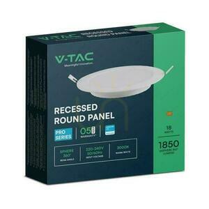 V-TAC 18W LED SAMSUNG CHIP Recessed Panel Round 220x28mm VT-61018RD-S 3000K 1850lm 5 Year Warranty small 4