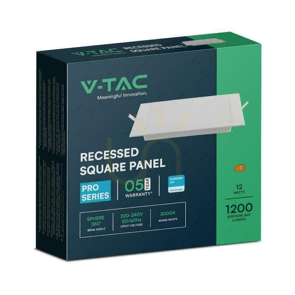 Show V-TAC Recessed Panel 12W LED SAMSUNG CHIP Square 170x170mm VT-61012SQ-S 4000K 1200lm V-TAC Recessed Panel 12W LED SAMSUNG CHIP Square 170x170mm VT-61012SQ-S 4000K 1200lm