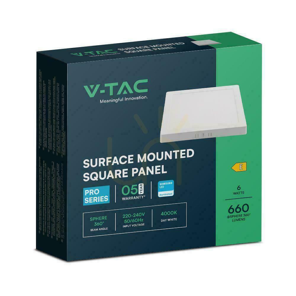 Preview V-TAC 6W LED SAMSUNG CHIP Surface Panel Square 120x120mm VT-60006SQ-S 4000K 660lm V-TAC 6W LED SAMSUNG CHIP Surface Panel Square 120x120mm VT-60006SQ-S 4000K 660lm