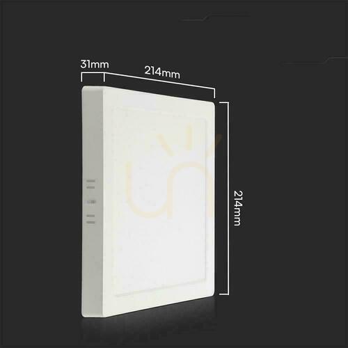 Check V-TAC 18W LED SAMSUNG CHIP Surface Panel Square 214x214mm VT-60018SQ-S 6500K 1850lm