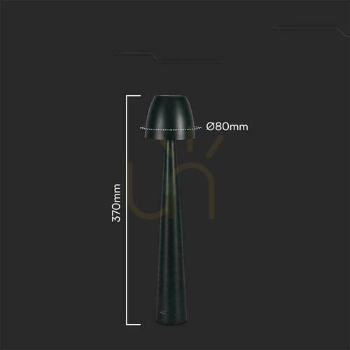 Check V-TAC 3W LED 37cm Desk Night Light USB Charging Dimmable Black VT-75001 3000K-6000K 110lm.