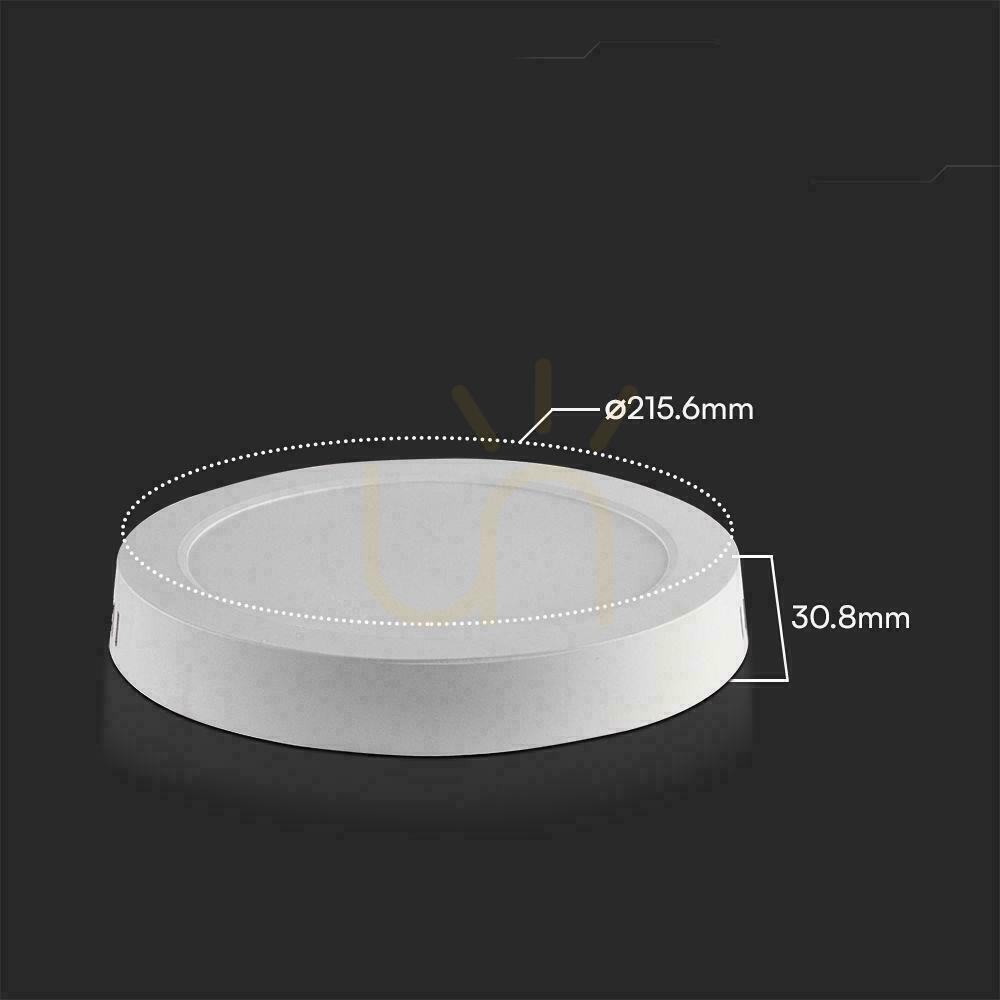 Display V-TAC 18W LED SAMSUNG CHIP Surface Panel Round 215x30mm VT-60018RD-S 3000K 1850lm 5 Year Warranty V-TAC 18W LED SAMSUNG CHIP Surface Panel Round 215x30mm VT-60018RD-S 3000K 1850lm 5 Year Warranty