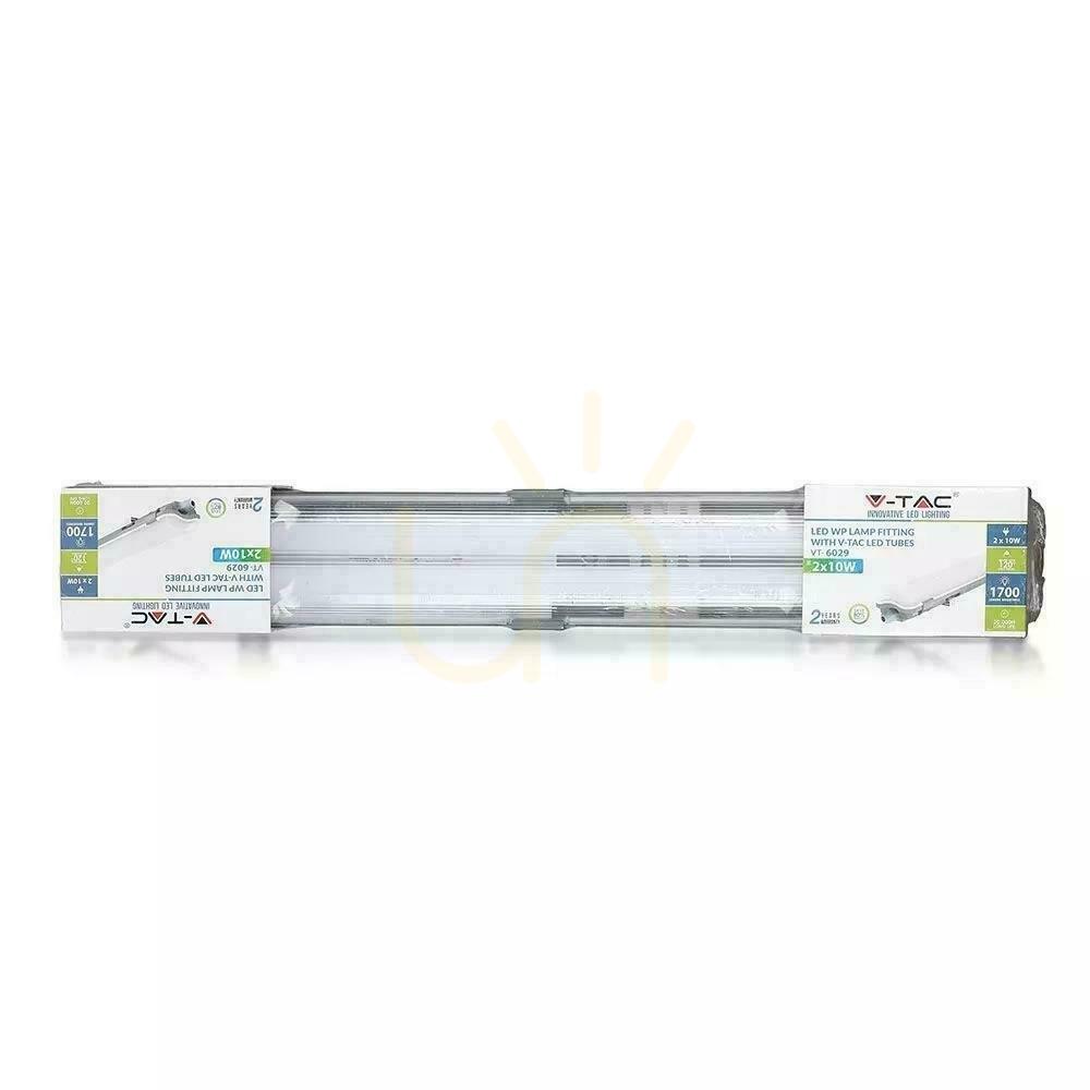 Show V-TAC PC/PC 2x120cm (2 x 18W) Hermetic LED luminaire (LED tubes included) VT-12023 4000K 3400lm V-TAC PC/PC 2x120cm (2 x 18W) Hermetic LED luminaire (LED tubes included) VT-12023 4000K 3400lm