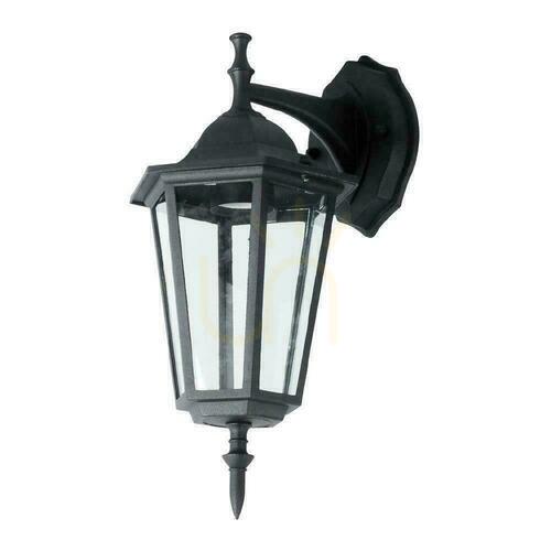 Check Garden Lantern Wall Lamp V-TAC E27 W Down Black Mat VT-750