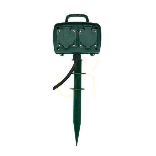 Check V-TAC Garden Sockets 4 Sockets 3m, Pin-in, IP44 Schuko VT-1114-3