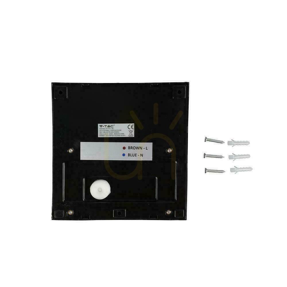 Display Wall Mounted 3W LED V-TAC Black Square 230V IP65 VT-1172-B 3000K 210lm. Wall Mounted 3W LED V-TAC Black Square 230V IP65 VT-1172-B 3000K 210lm.