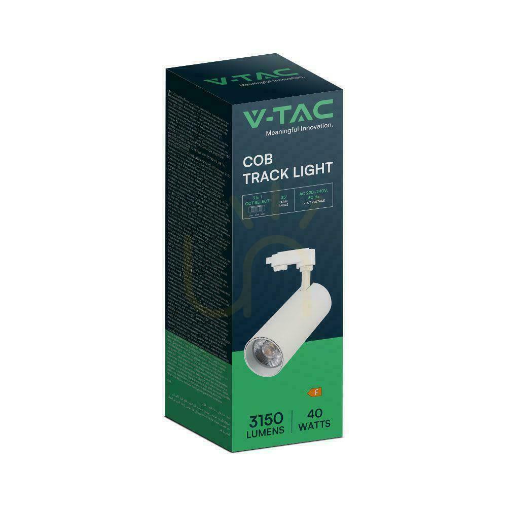 Display 3F V-TAC busway luminaire 40W LED 35st CCT CRI90+ White VT-47050 2700K-4000K-6000K 3150lm 3F V-TAC busway luminaire 40W LED 35st CCT CRI90+ White VT-47050 2700K-4000K-6000K 3150lm