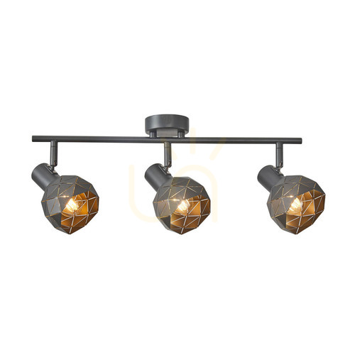 Check Italux Gray 3-Light Spotlight E14 Steel 50 cm SPL-3480-3-GR-GD
