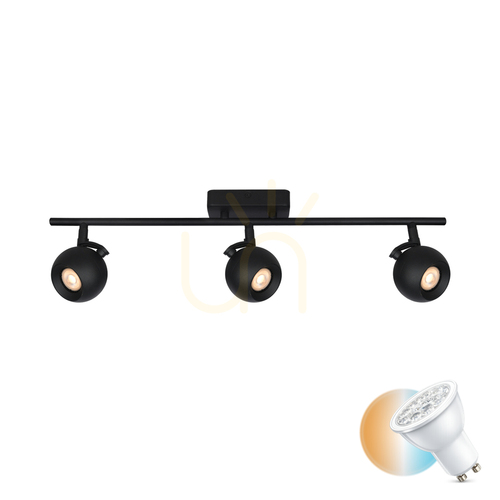 Check Italux Spotlights Black 3-Light GU10 LED Metal SPL-45379-3-BK