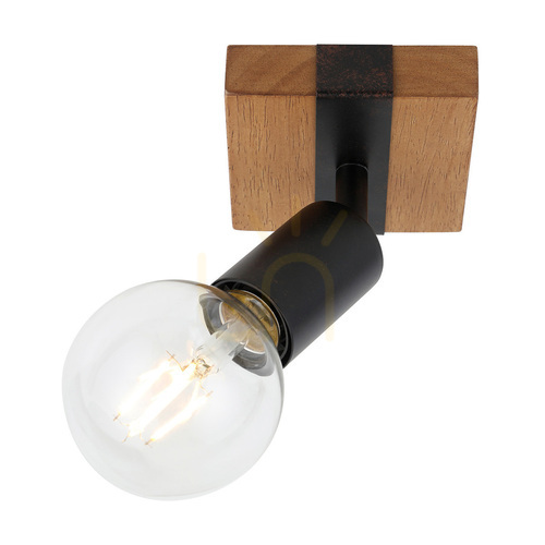 Check Spotlight Italux Black E27 Retro Metal Wood SPL-2079-1