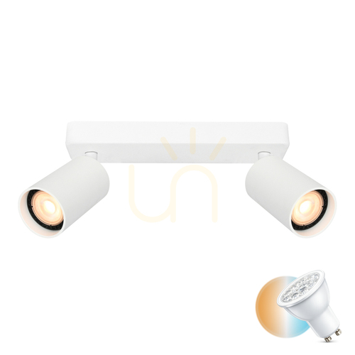 Check Italux Nesto White 2-Light GU10 LED Spotlight SPL-23436-2-WH