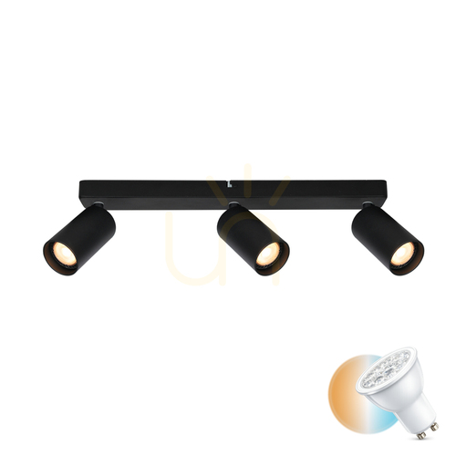 Check Italux 3-Point Black GU10 LED Spotlight SPL-23436-3-BK