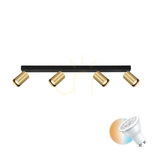 Italux 4-Light Black GU10 Spotlight SPL-23436-4-BK-GD small 0