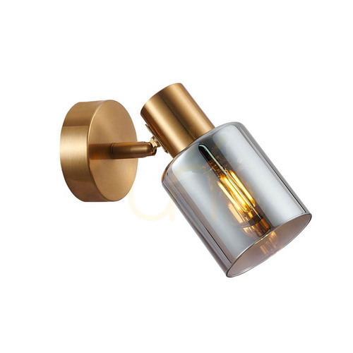 Check Italux Santia Brass Glass Spotlight E14 SKU SPL-65342-1-BRO-SG