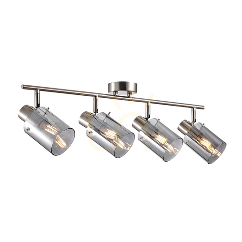 Check SARDO ceiling spot bar 4xE14 62 cm silver smoked glass SPL-5581-4-SC-SG Italux