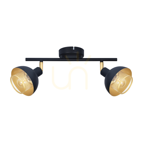 Check Spotlight Italux Savio 2-Lamp E14 Black Gold Retro SPL-27357-2-BK-GD