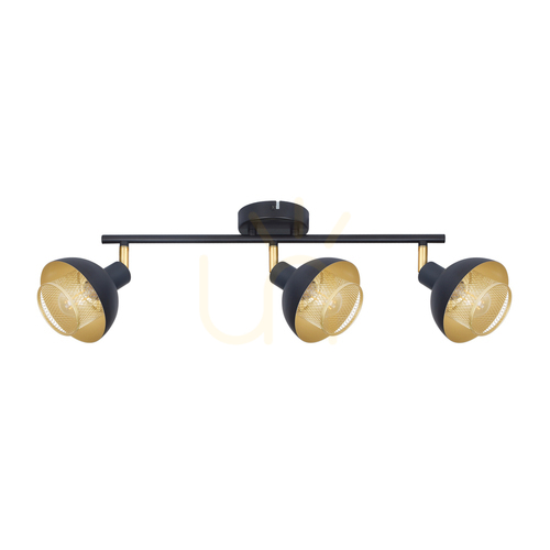 Check Spotlight Italux Savio 3xE14 Black Gold Retro SPL-27357-3-BK-GD