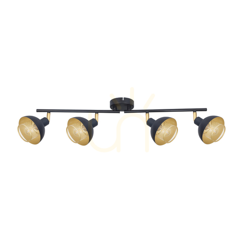 Check Italux Savio 4-light E14 spotlight black gold SPL-27357-4-BK-GD