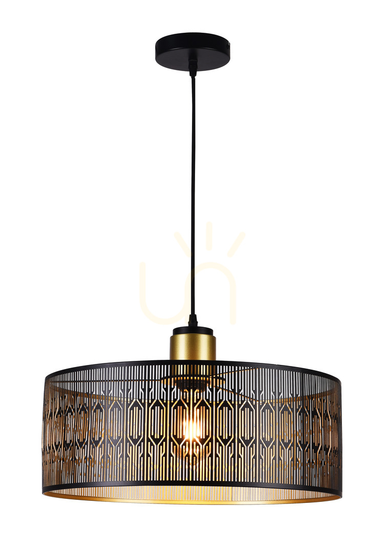 LASER Pendant lamp, textile cord black Aviano