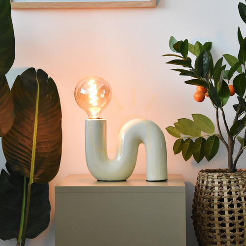 Check POP SERPENT Desk lamp , ceramic with textile cord and switch Aviano