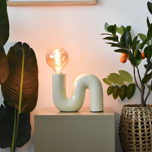 POP SERPENT Desk lamp , ceramic with textile cord and switch Aviano small 1