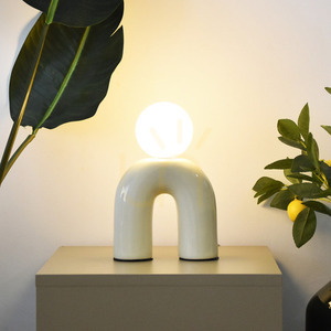 POP U Desk lamp, ceramic with textile cord and switch Aviano small 1