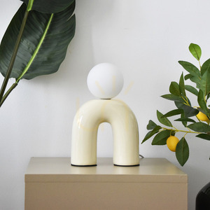 POP U Desk lamp, ceramic with textile cord and switch Aviano small 2