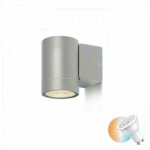 Check Outdoor wall lamp Mizzi I Silver Grey 230 V Gu10 35 W Ip54