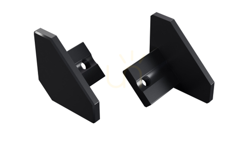 Check LUMINES ajar aluminium end cap, black anodized, without hole