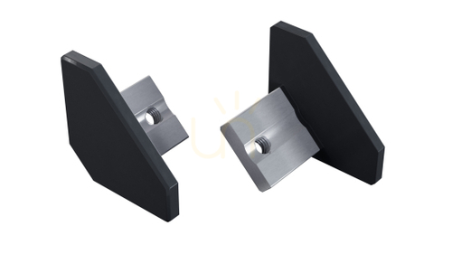 Check LUMINES Design+ ajar aluminium end cap without opening Rock Anthracite RAL 7016