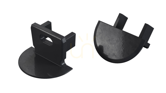 ALU LUMINES axin black lacquered plug with hole