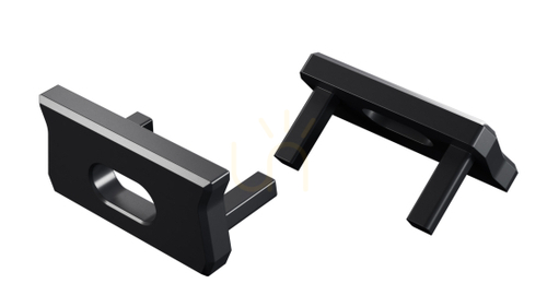 Check Black anodized aluminium end cap with opening for LUMINES Design+ atom profile