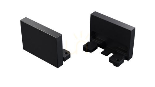 Check Lumines alba aluminium end cap without hole, black anodized 12-1532-11