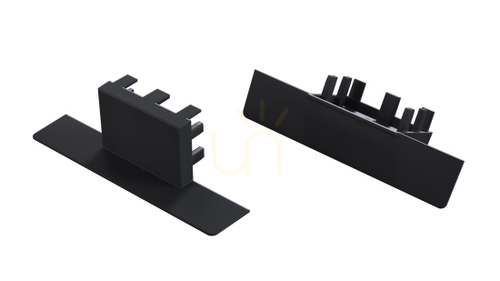 Check Black ABS end cap without hole for LUMINES Design+ akin profile 12-1562-01