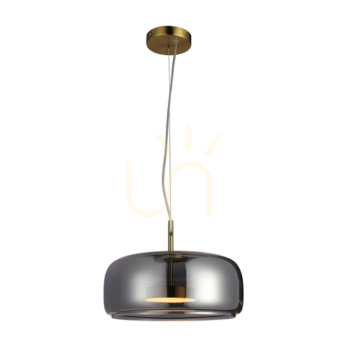 Check Italux Gold Smoky LED Pendant Light 33 cm PND-17760B-BRSS-SG