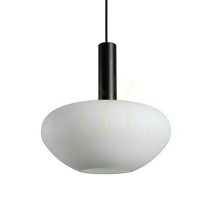 Italux Gater pendant light, black with opal glass, E27, 28 cm, PND-23541A-1-BK-OP small 4