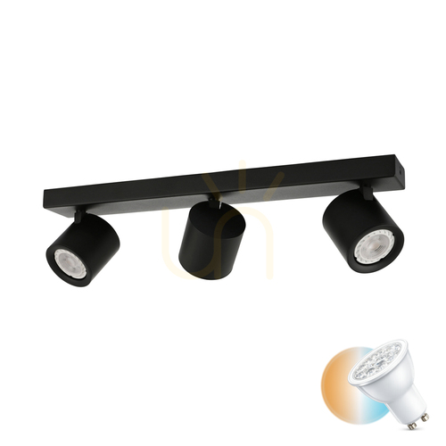 Check Italux Black GU10 3-Light Spotlight SPL-31959-3B-BK