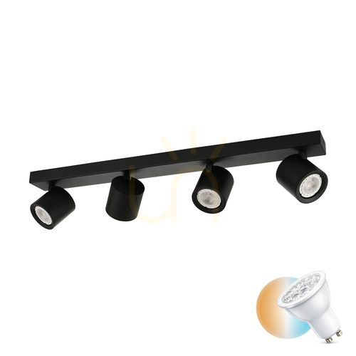 Check Italux Black GU10 4-Light Spotlight 64 cm Aluminum Steel SPL-31959-4B-BK
