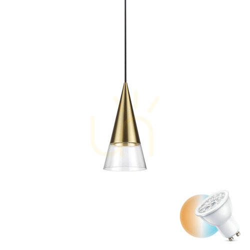 Check Pendant Light Ideallux Cono Brass Glass GU10 15 cm 321479