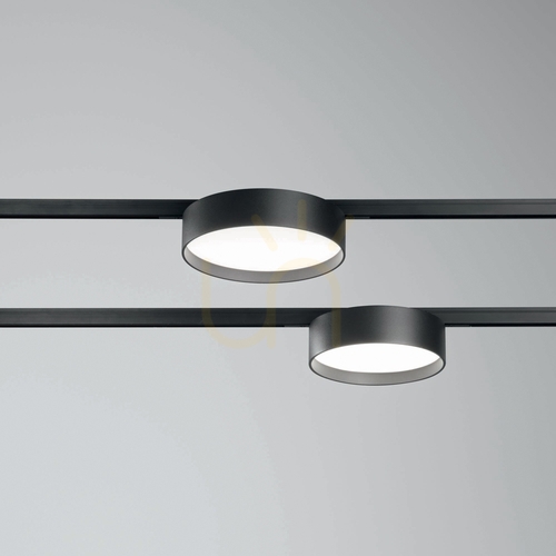 Check Track Light Ideallux DEVA DISC Black 10W 3000K LED 332864