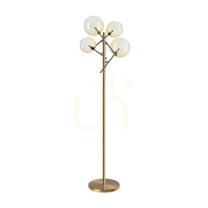 Standing Lamp Ideallux Equinoxe 348285 4-Light Amber Chrome Glass Metal 166 cm small 0